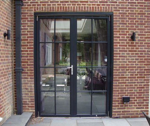 Modern Grid Aluminium Hinged Door with Frame Cover