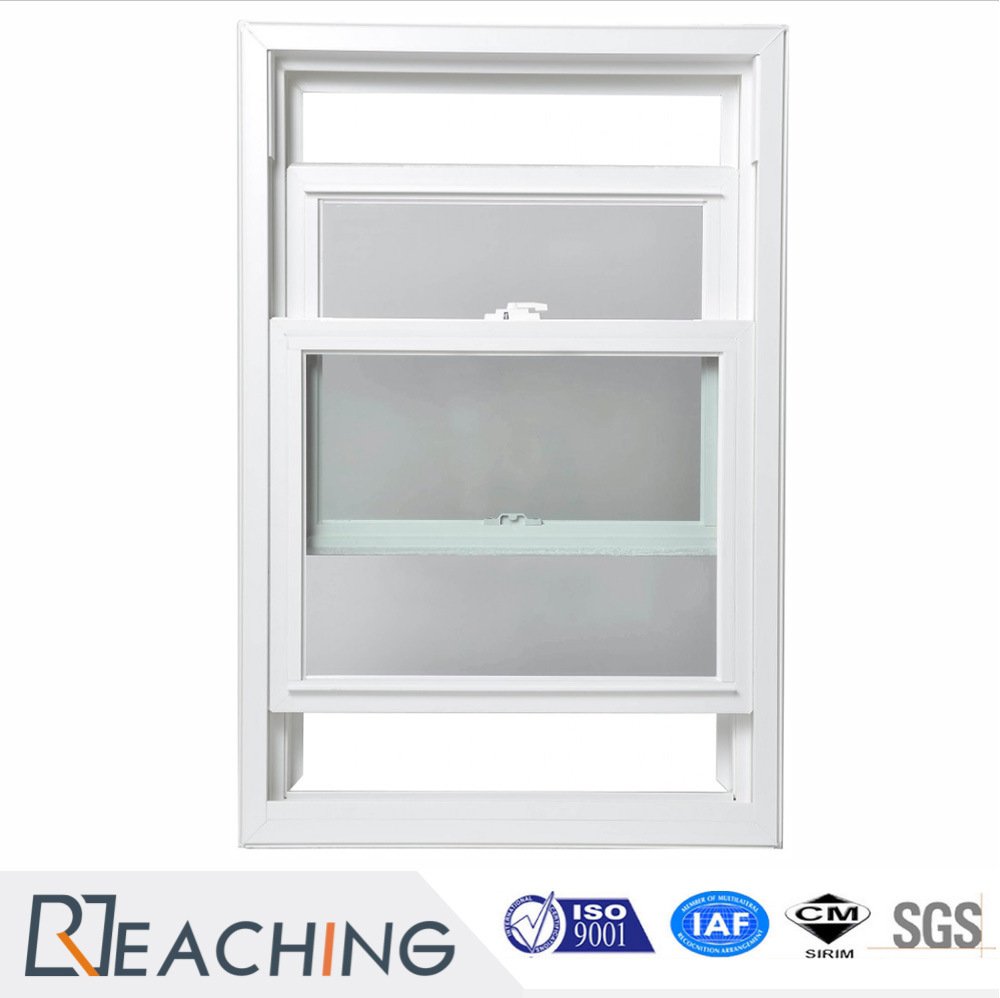 Conch Profile 60mm 2 Sashes Grill Design UPVC Hung Window