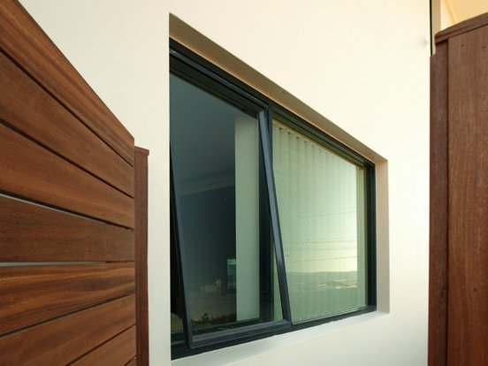 Fixed + Awning Aluminium Windows Black Color Design as Requirments with Durable Lock