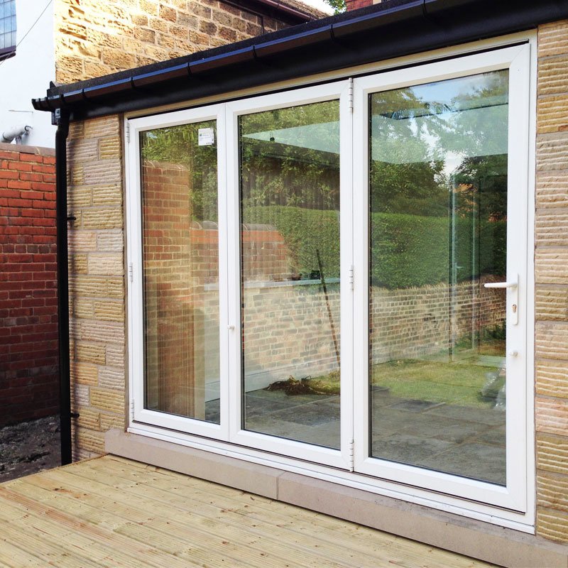 UPVC Folding Door Anti Heat Double Glass with Water Proof Function