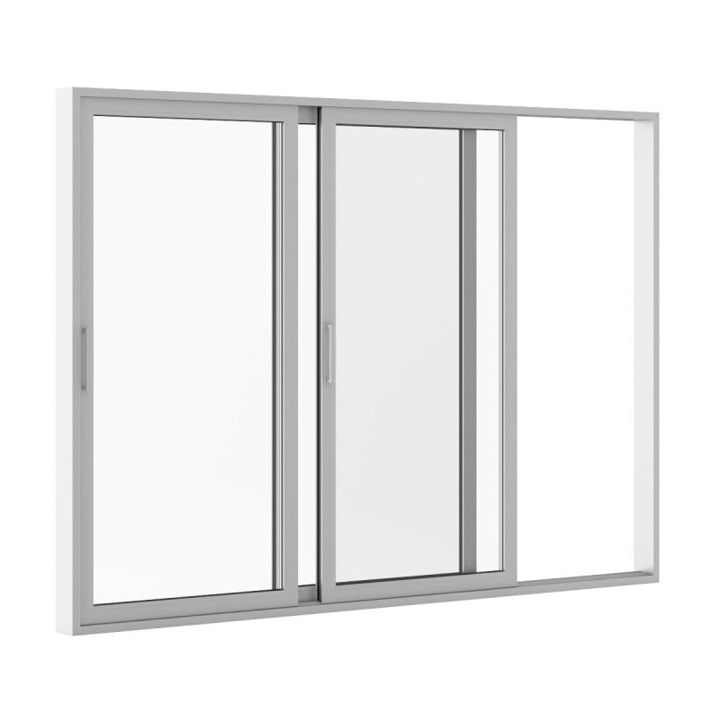 High Transmittance Glass Sliding Door Slivery Aluminium Alloy Modern Design