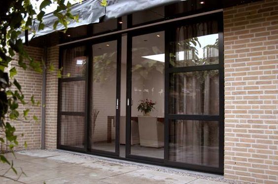 Free Design Aluminium Alloy Two Leaf Sliding Door Two Side Fixed