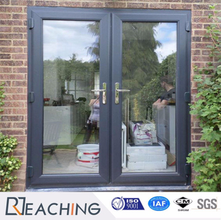 Factory Supply Grey Aluminium Glass Door with Slivery Handle High Quality