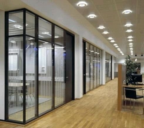 Office Sound Proof Modern Black Color Aluminium Door Fixed