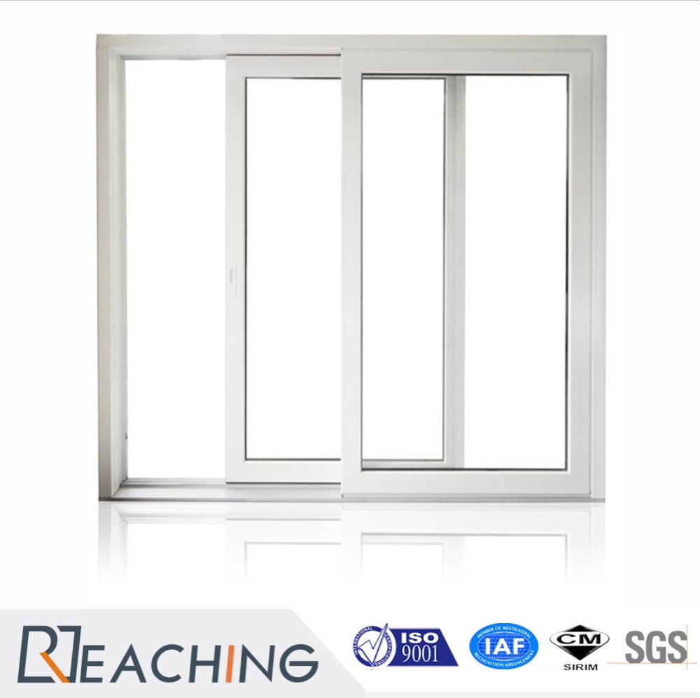 China Supplier 2 Tracks Aluminium Frame Sliding Glass Window with Shutter