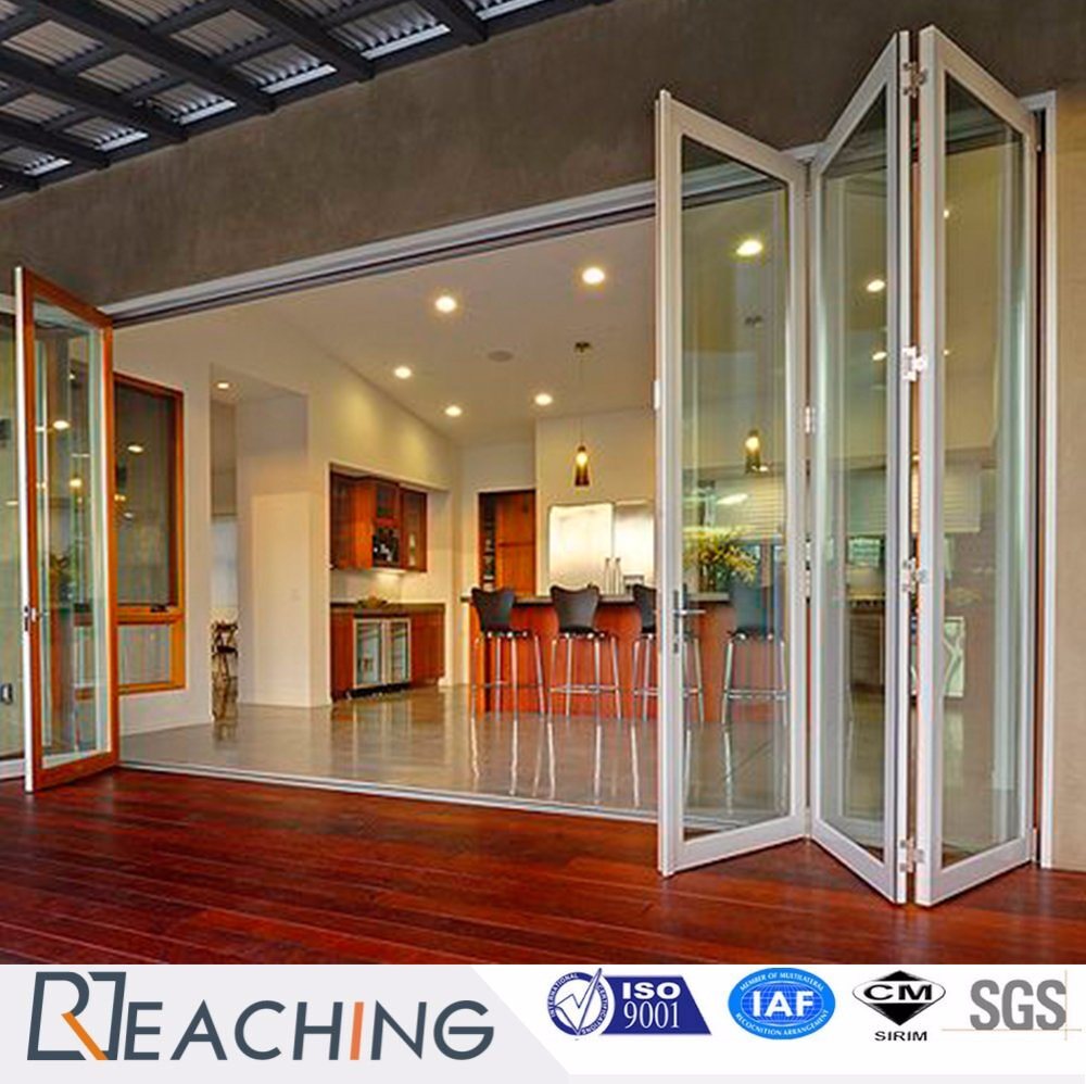 Aluminium Frame Folding Door Anti Rust Tempered Gl With Argon Gas Aluminium Frame Folding Door Anti Rust Tempered Gl With Argon Gas Insulated