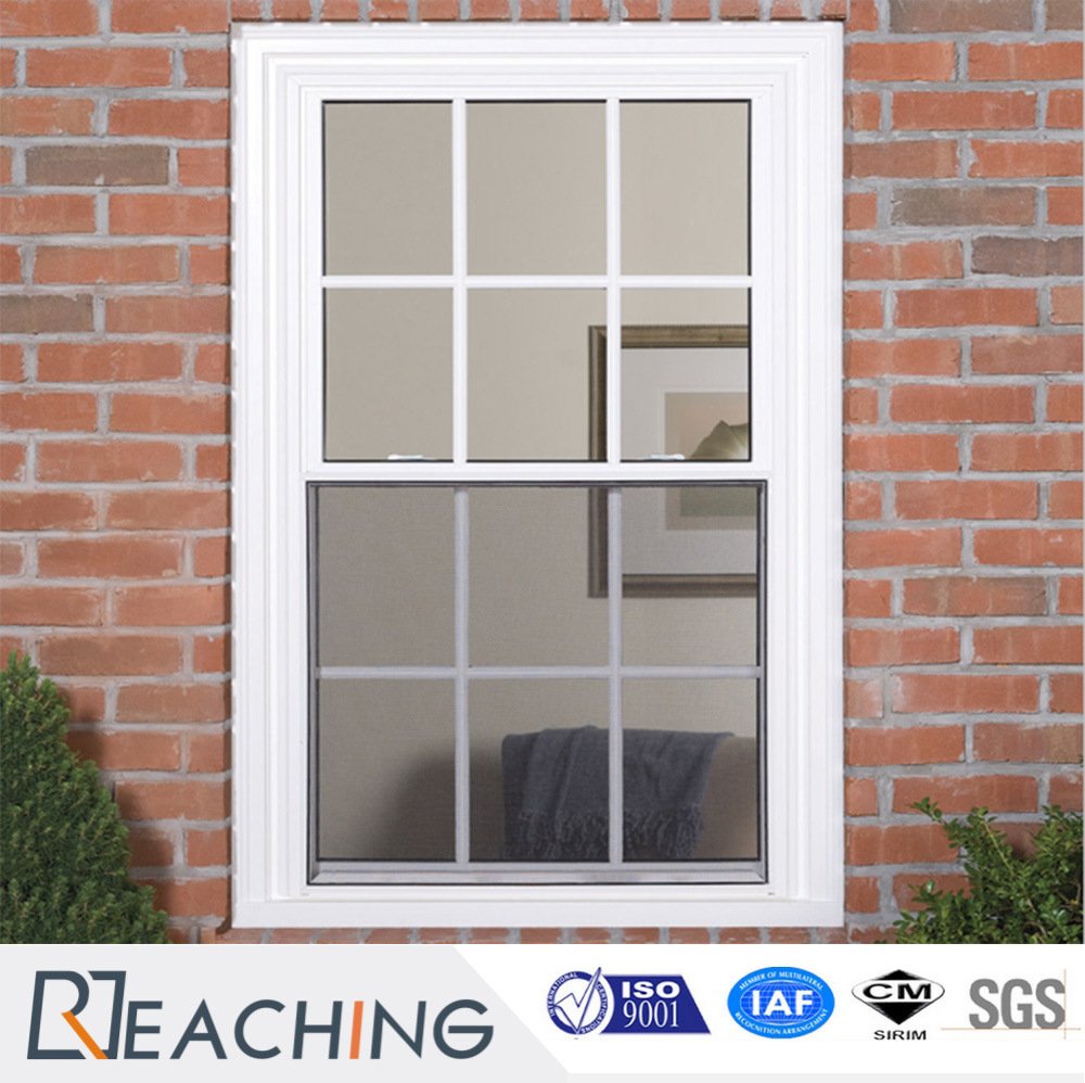 Heat Insulation Doule Glazing UPVC Plastic Hung Glass Window