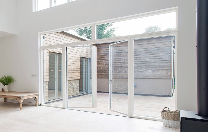 UPVC Frame Hinged Glass Doors with Double Glaze