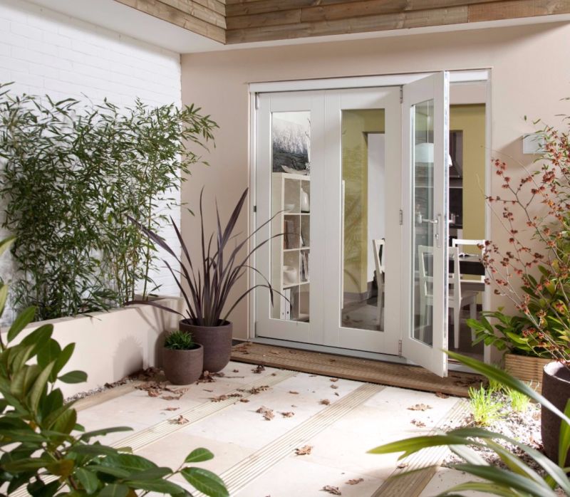 UPVC Window Steel Inside Bi-Folding Open Door with Tempered Glass