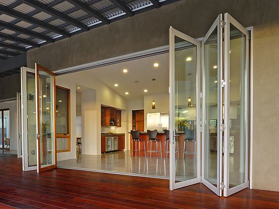Aluminium Frame Folding Door Anti-Rust Tempered Glass with Argon Gas Insulated